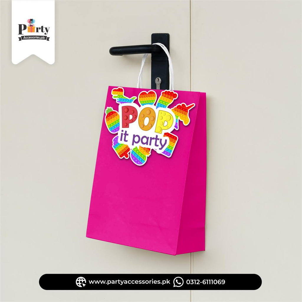 Pop It Party Theme Birthday Cutout Goody Bags | Premium Party Favors