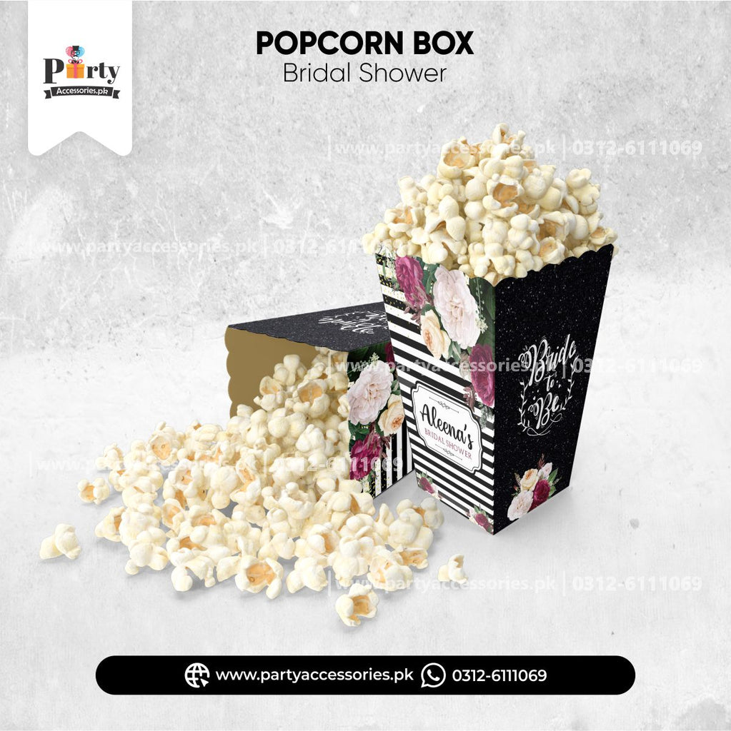 Customized Popcorn boxes for bridal shower decoration amazon ideas