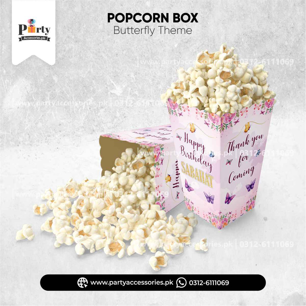 Customized Popcorn Boxes in Butterfly Theme