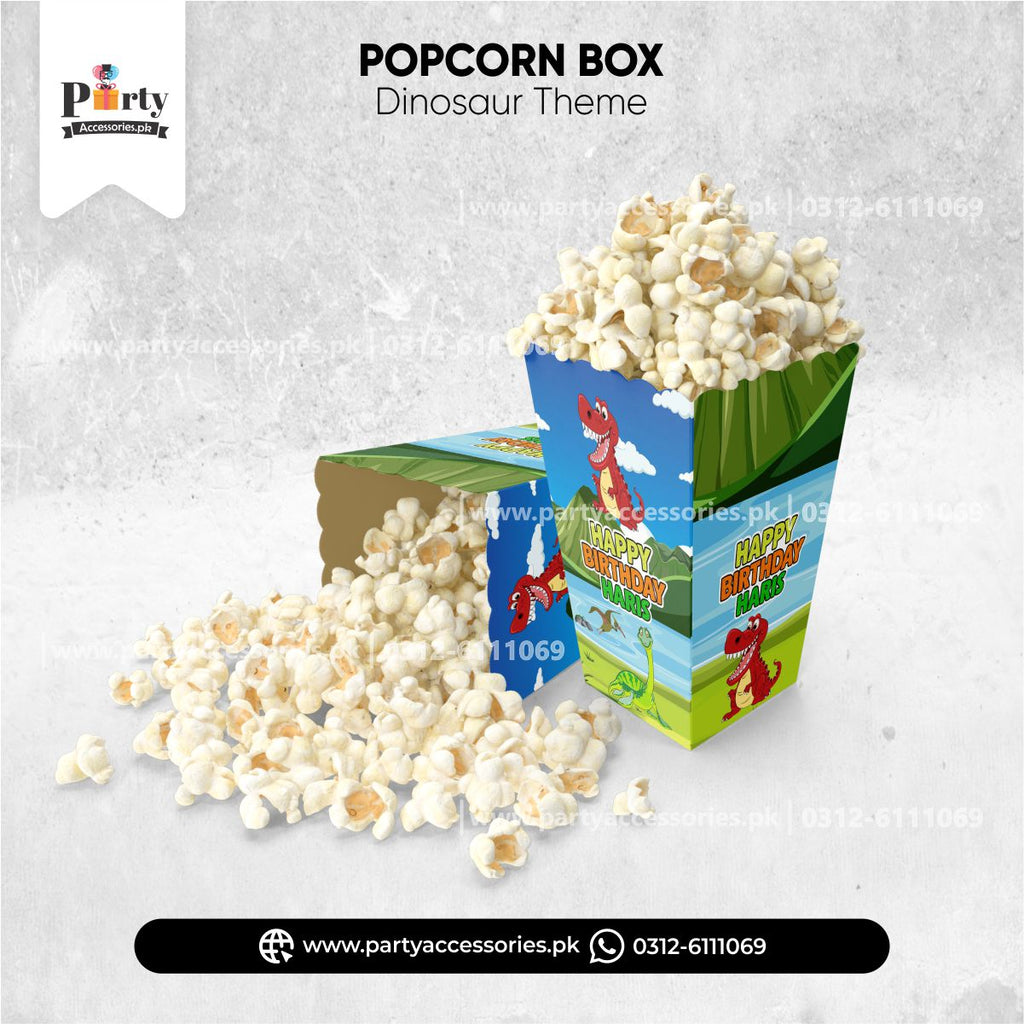 dinosaur theme customized birthday party popcorn boxes