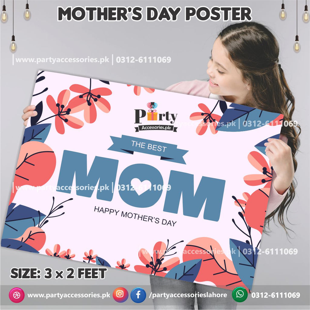 Mother's day wall decoration in I love you Mom poster text