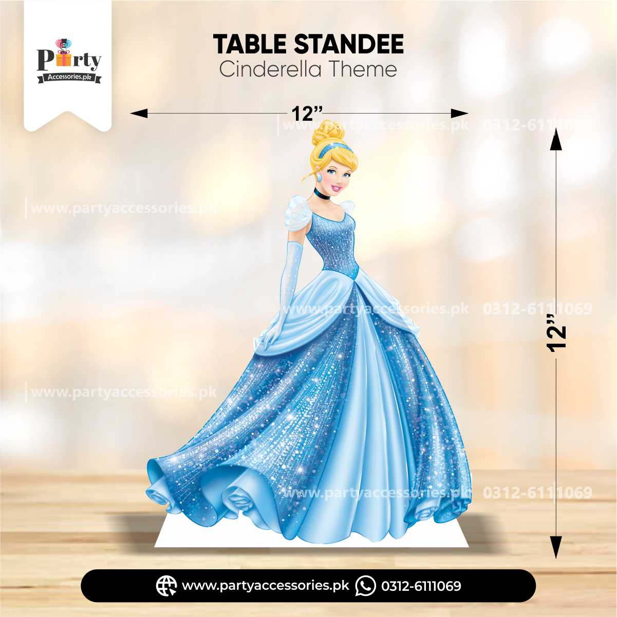 Cinderella Theme Standing Cutouts for Birthday Party Decoration
