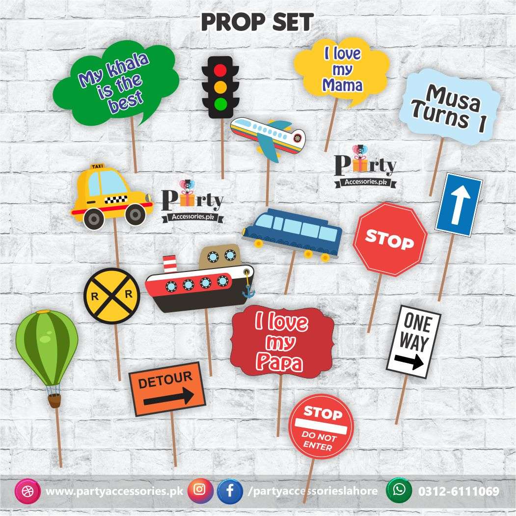 transport theme birthday props