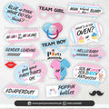 Gender reveal photo props set