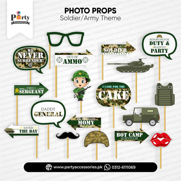 army soldiers theme photo props
