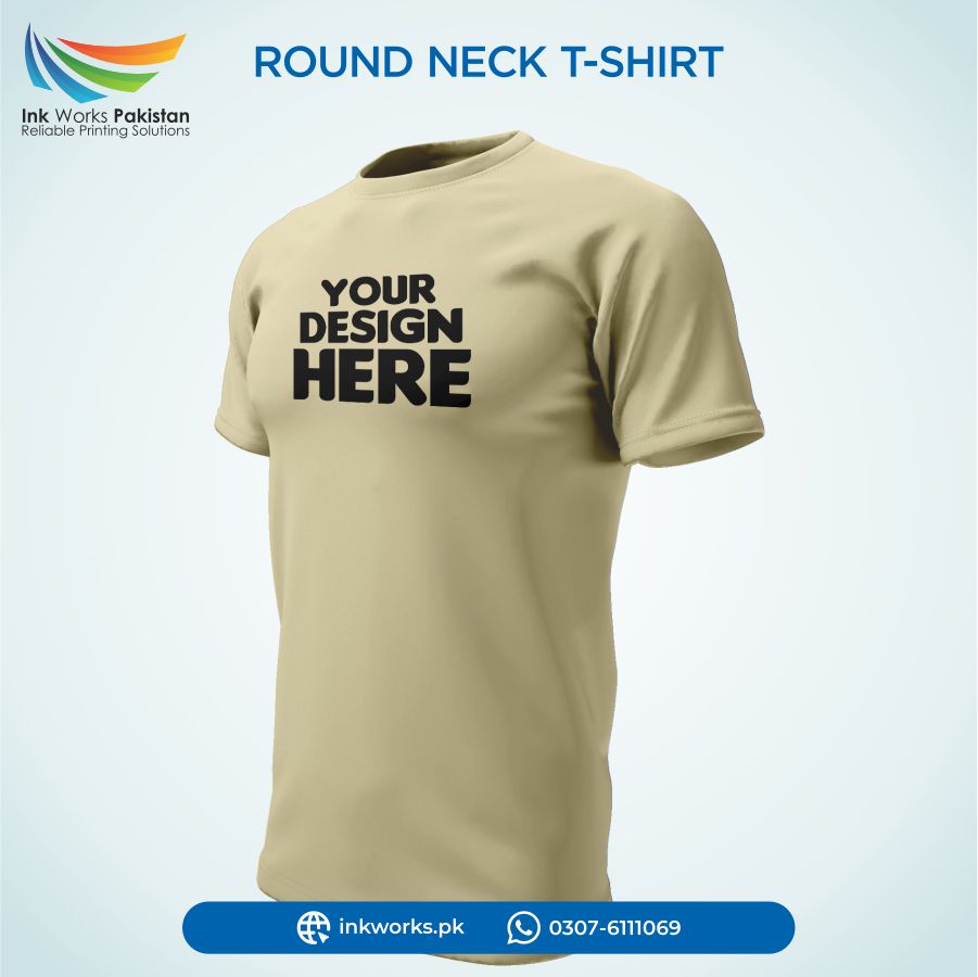 Skin Color Custom Round Neck T-Shirts