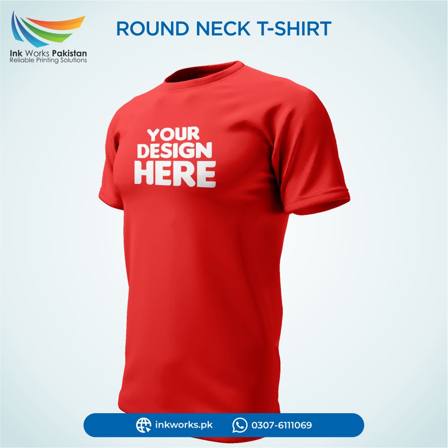 Red Color Customized Printed T-Shirt 