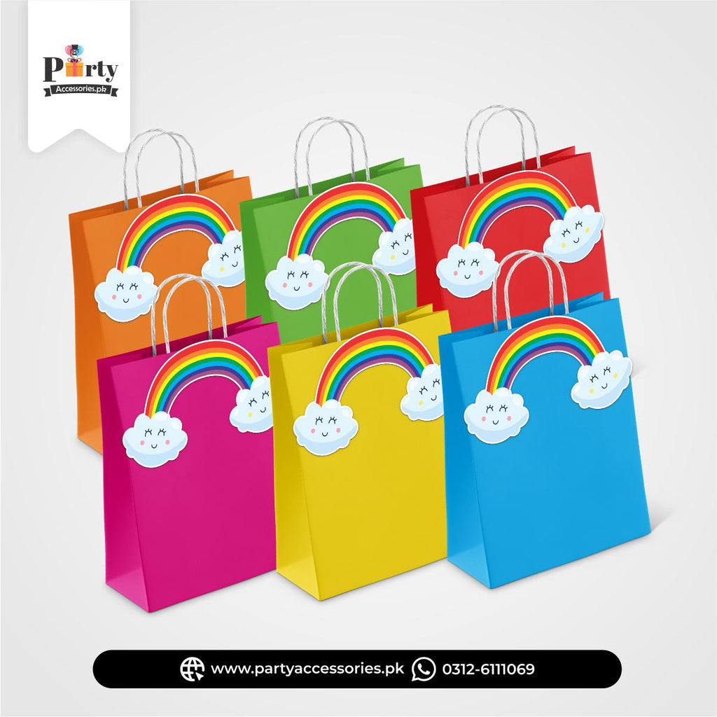 Rainbow Theme Birthday Cutout Goody Bags | Premium Party Favors