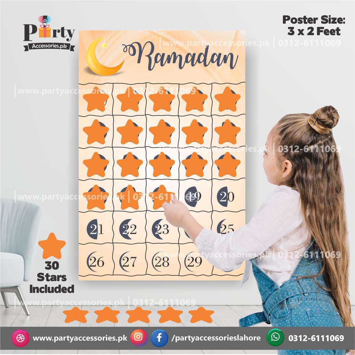 Ramadan activity for Kids | Wall poster on Panaflex with Self adhesive Pasting stars