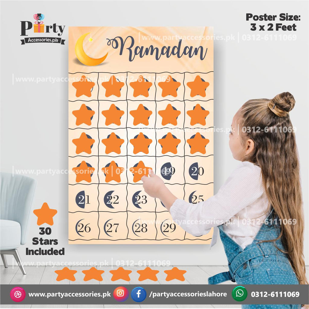 Ramadan activity for Kids | Wall poster on Panaflex with Self adhesive Pasting stars