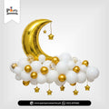 Luxury Gold Crescent Moon & Star Balloon Decoration Set 