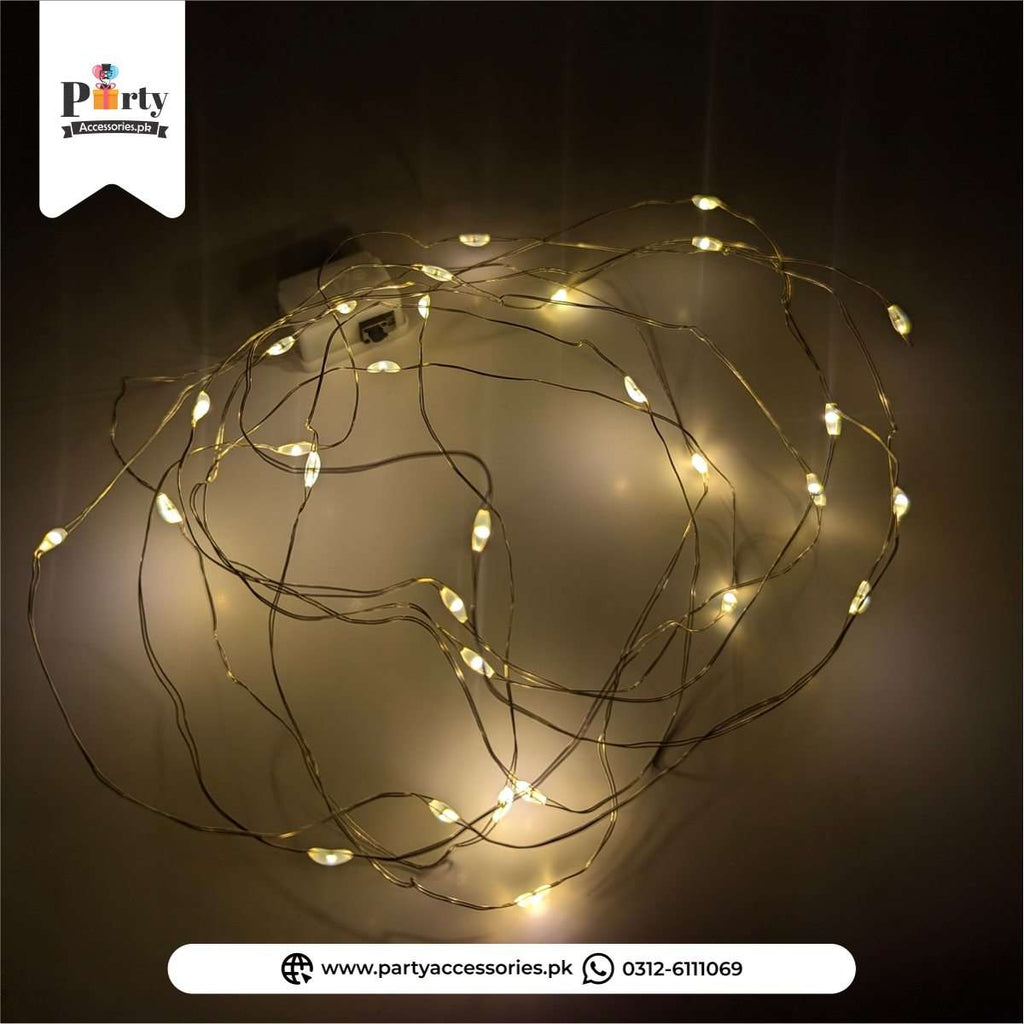 Warm White Copper Wire LED String Lights – Battery Operated Fairy Lights