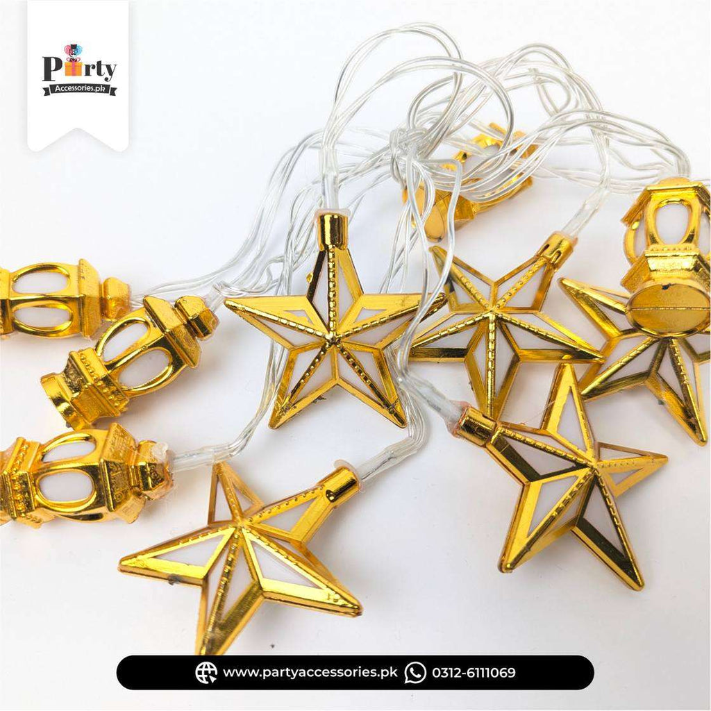Warm Glow Star & Lantern LED String Battery Operated Lights – Eid & Ramadan Decor