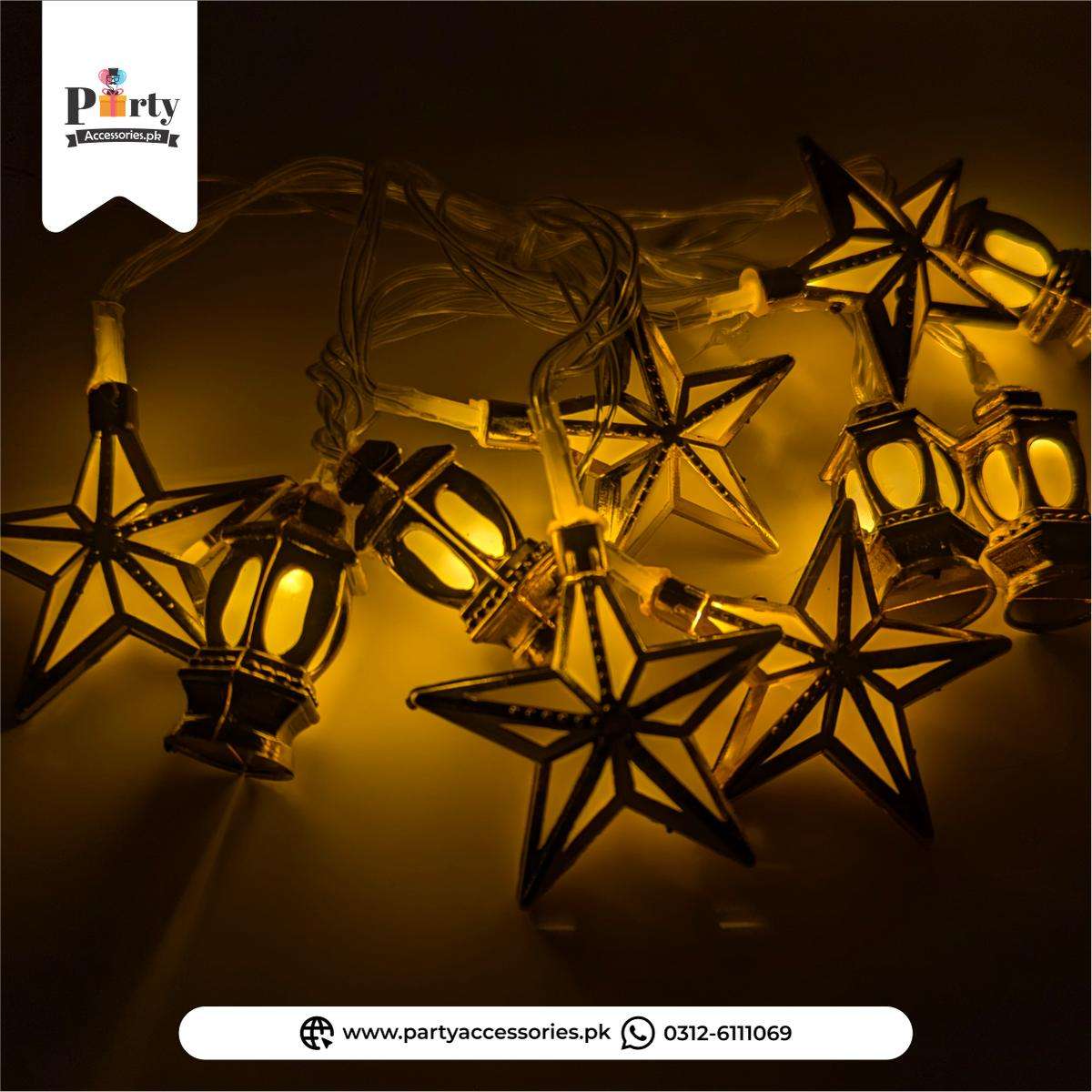 Star & Lantern LED Lights for Ramadan Decoration 