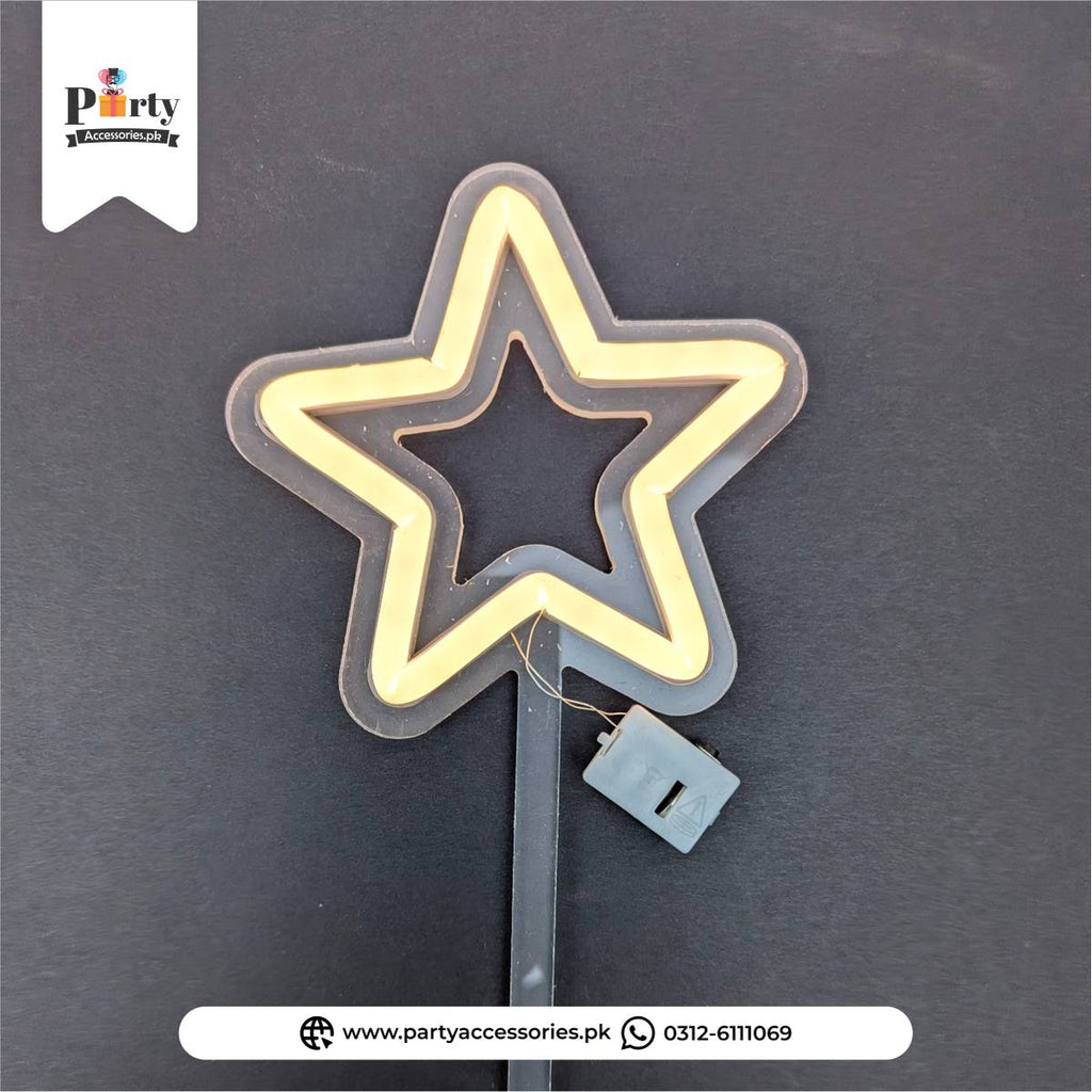  Star Shape Neon LED Cake Topper