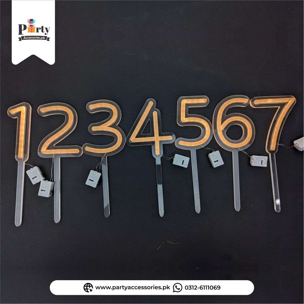 Neon LED Number Cake Topper