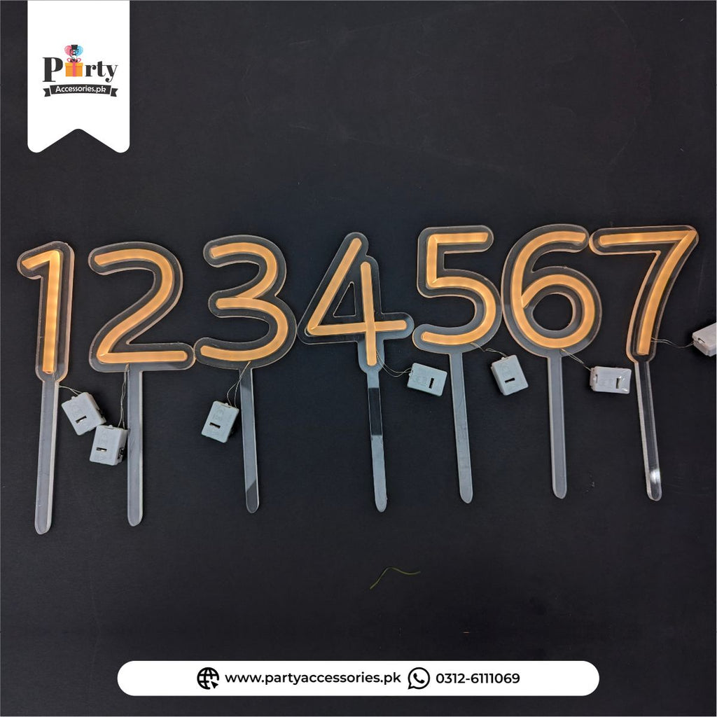 Neon LED Number Cake Topper