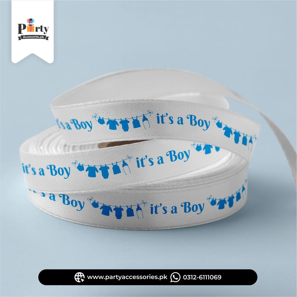 Its a boy printed ribbon for gift decorations