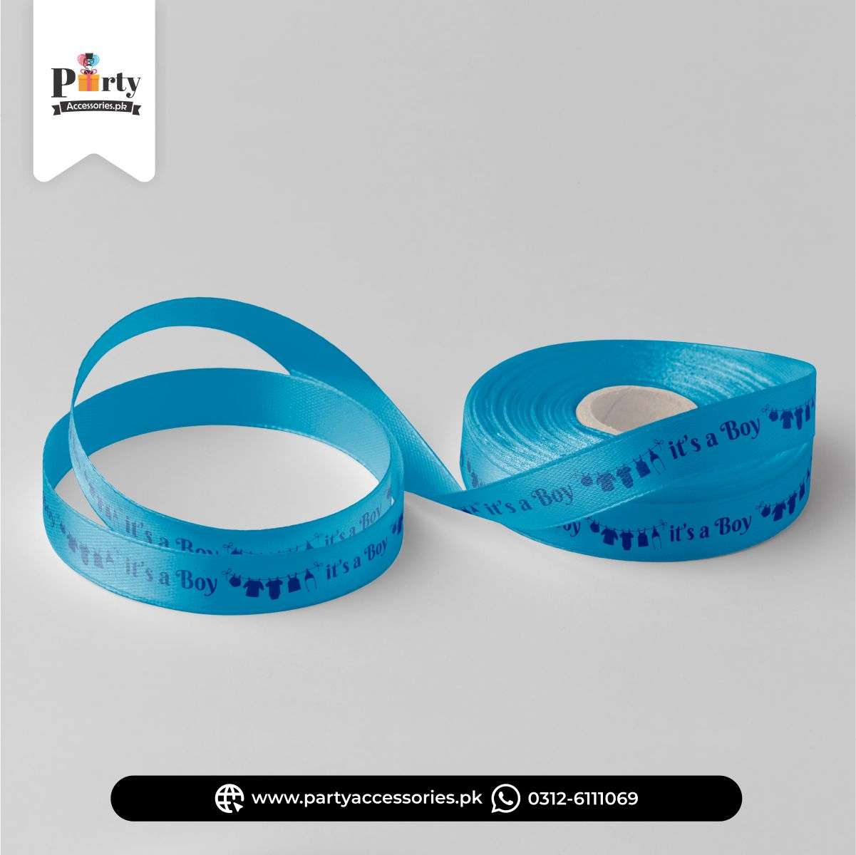Its a boy printed ribbon 