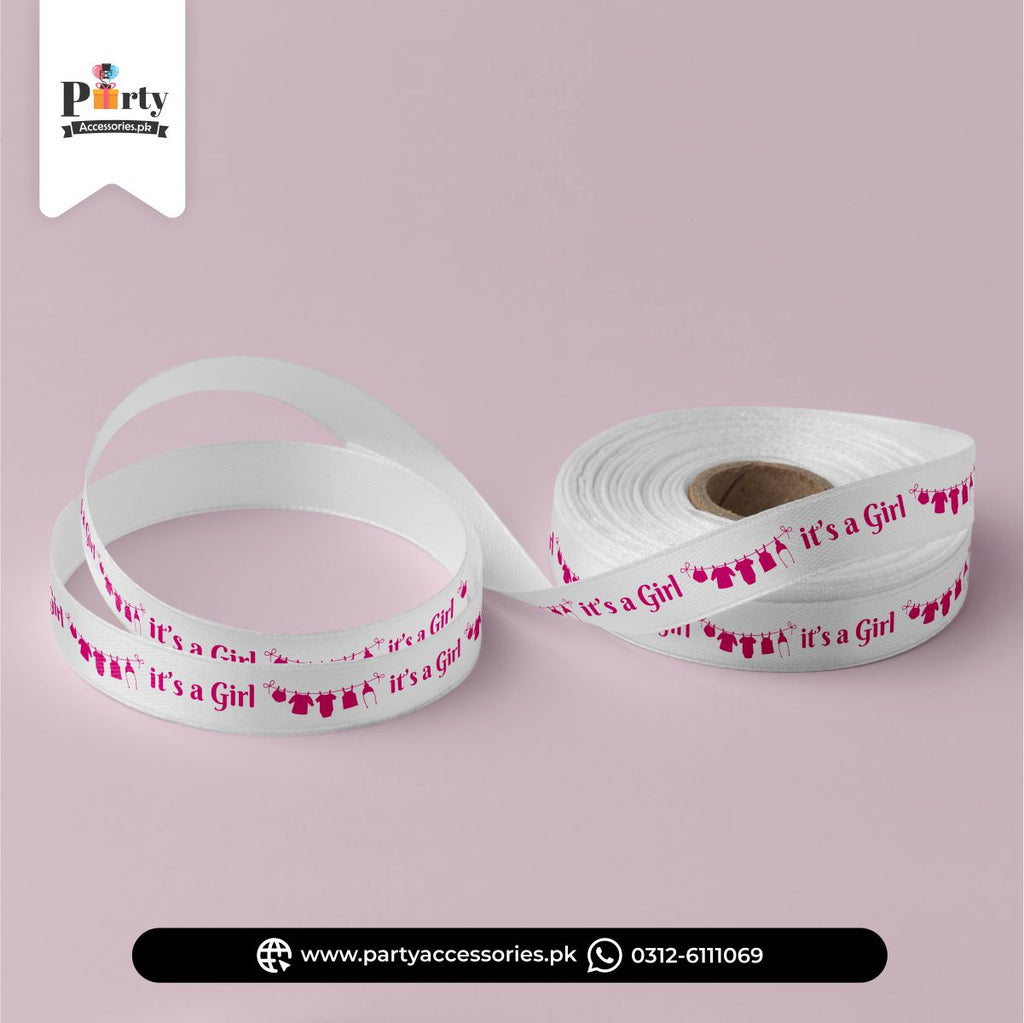 its a girl printed ribbon for gift decorations 