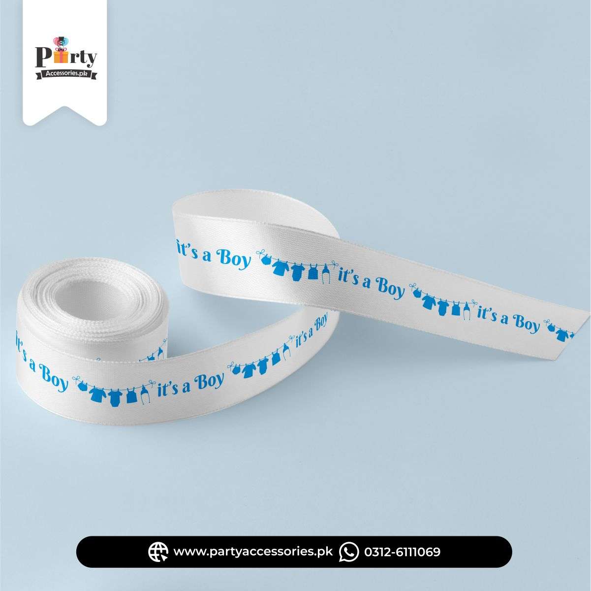 Its a boy printed ribbon for gift wrapping or decorations | 30 feet
