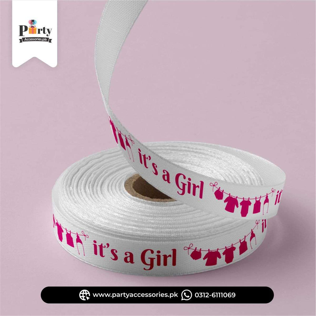 its a girl printed ribbon