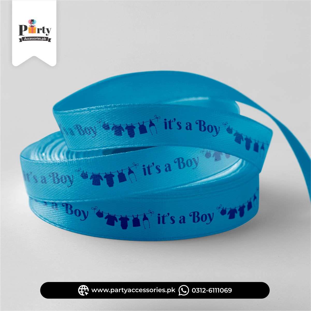 Its a boy printed girft ribbon 