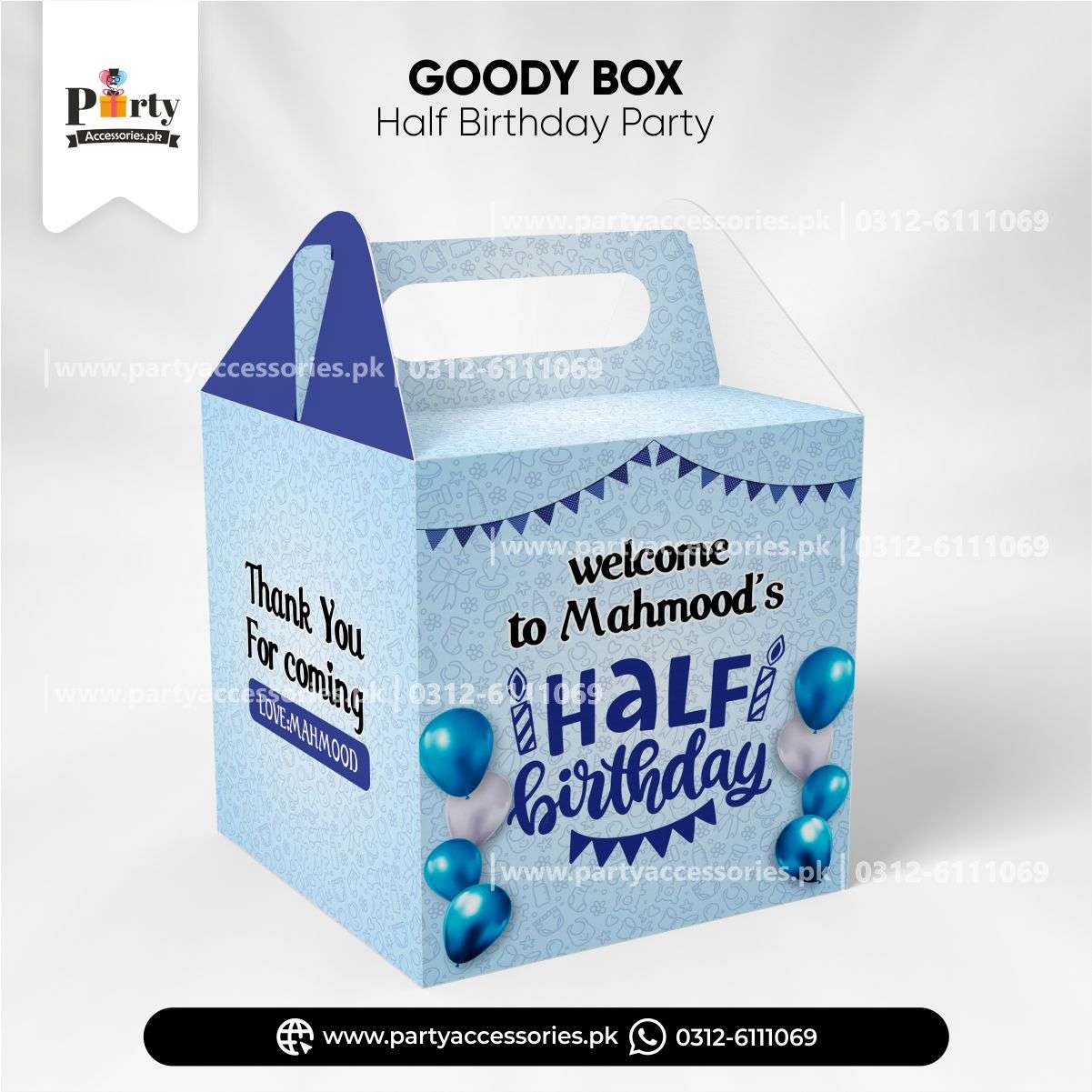 HALF BIRTHDAY THEME CUSTOMIZED GOODY BOXES 