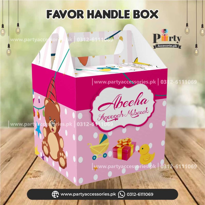 Aqeeqah Favor goody boxes Customized Aqiqa decorations for Girl