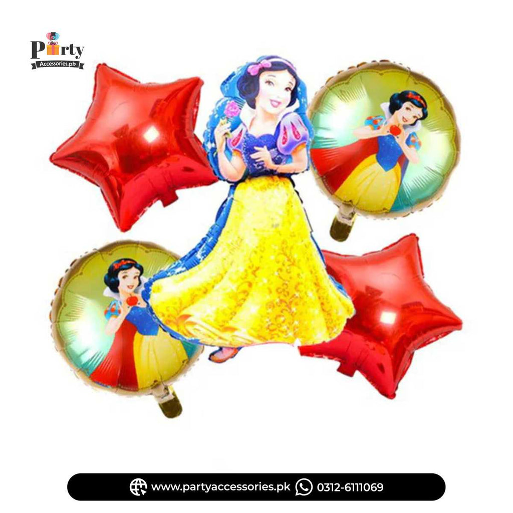 Snow White Theme Birthday Decoration Exclusive Foil Balloons Set of 5 pcs