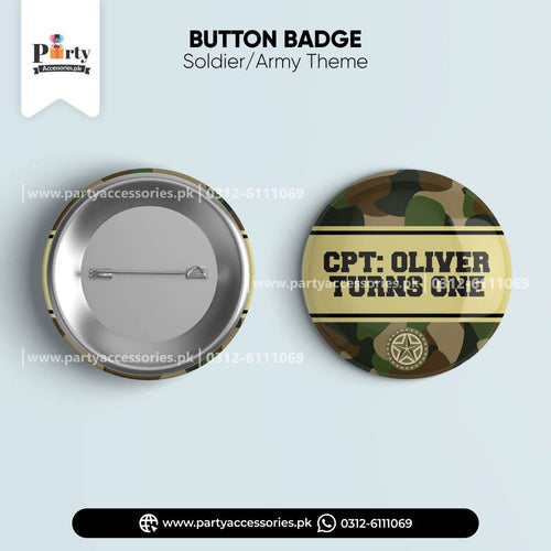 army soldiers theme button badges
