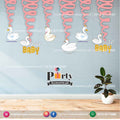Spiral Hanging swirls in Swan theme 
