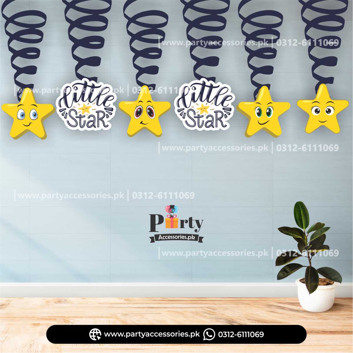 spiral hanging swirls in twinkle star theme birthday party 