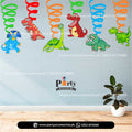 dinosaur theme birthday party spiral hangings