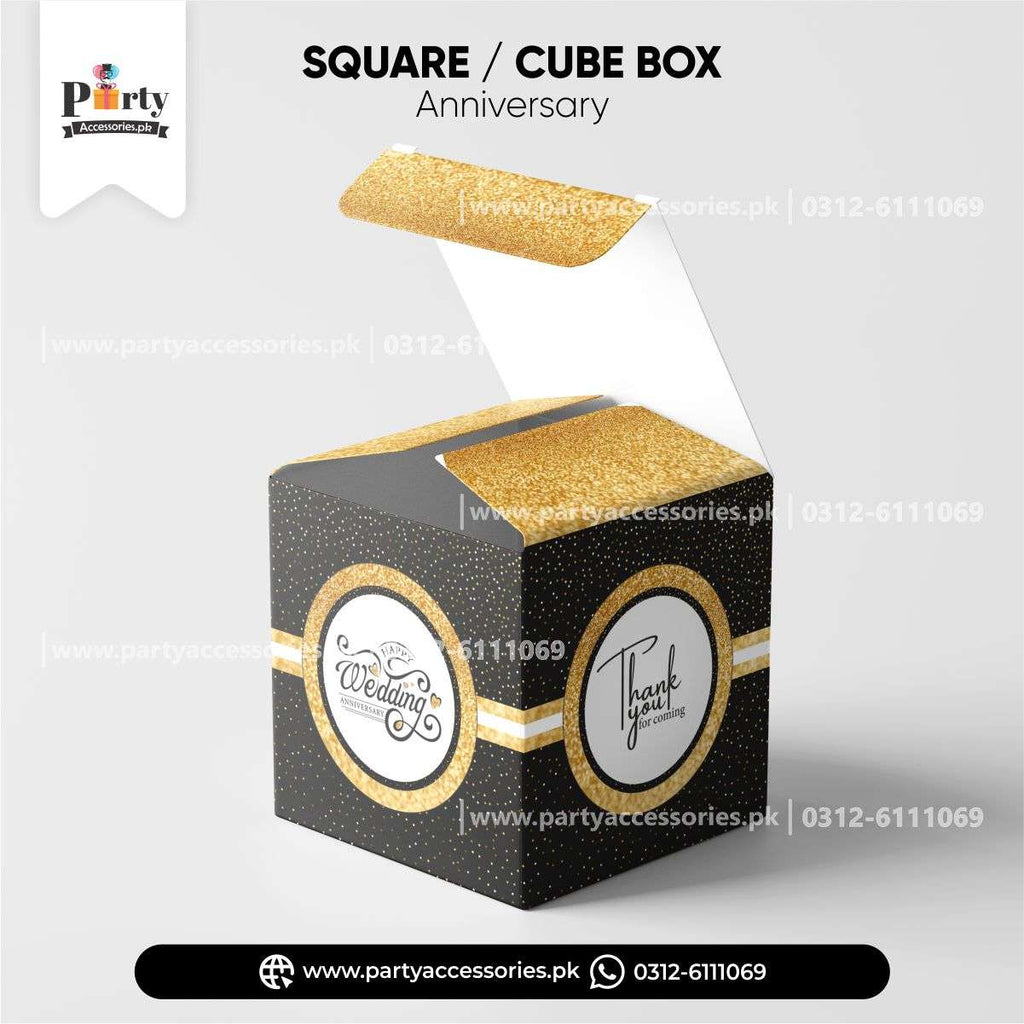 wedding anniversary small cube boxes for table decorations