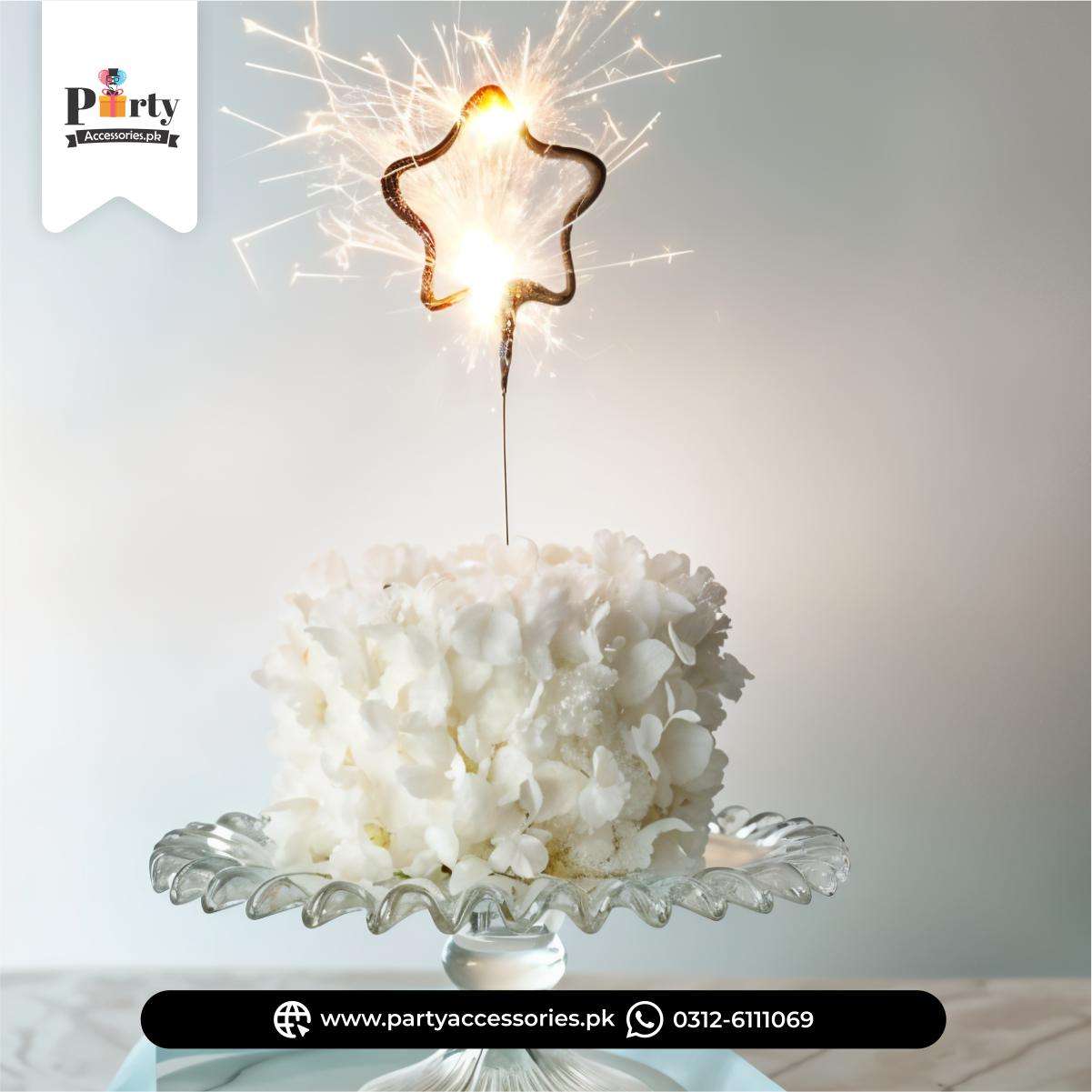 Star Shape Sparkling Cake Candles for Birthday Cake Decoration