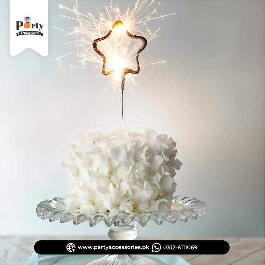 Star Shape Sparkling Cake Candles for Birthday Cake Decoration