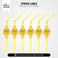 Personalized Mango Themed Party Straw Tags: Custom Tropical Drink Markers (Pack of 12)