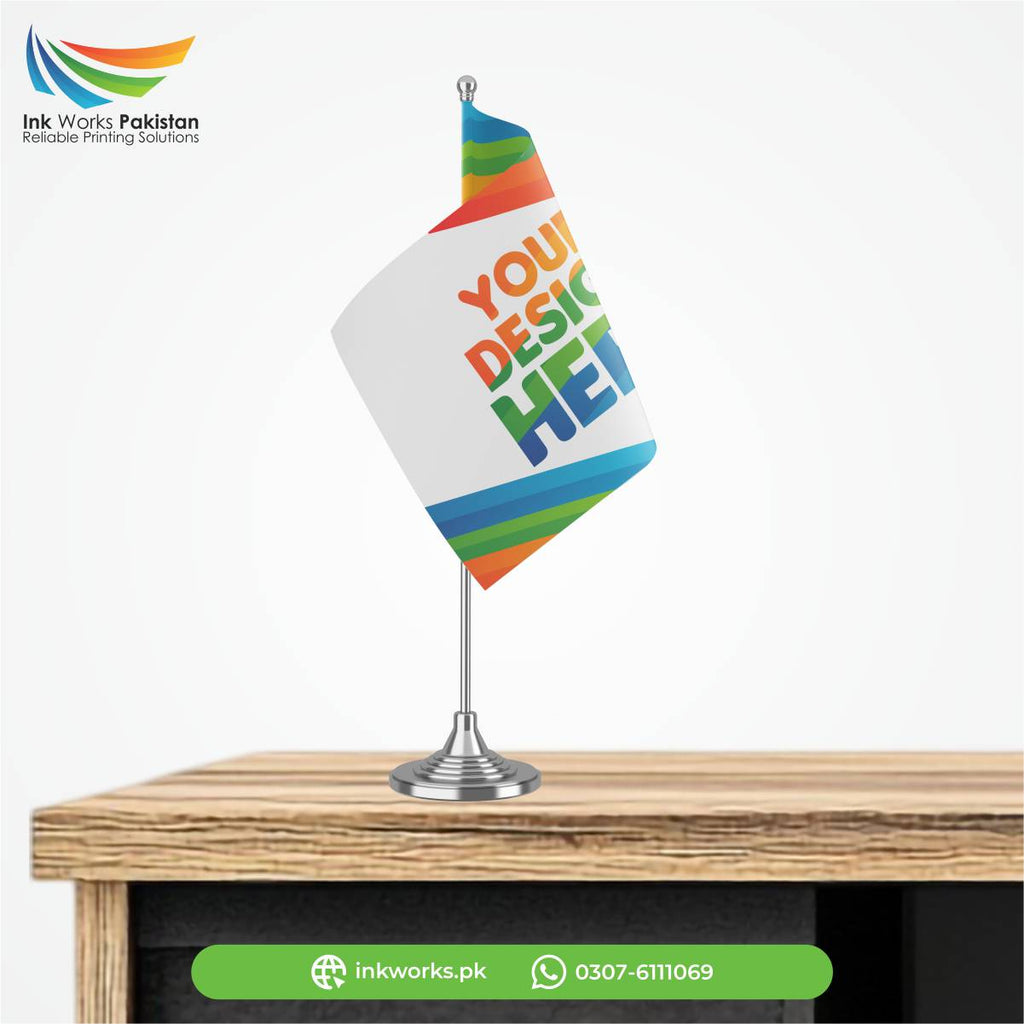 Customized Table Mini Flags | Personalized Desk Top Flag for Office | InkWorks Pakistan