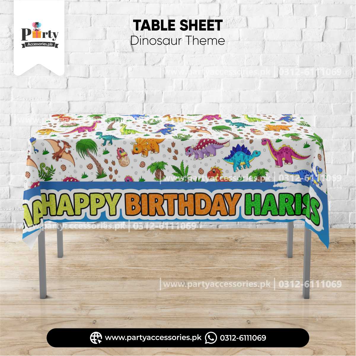 dinosaur theme customized table sheet 