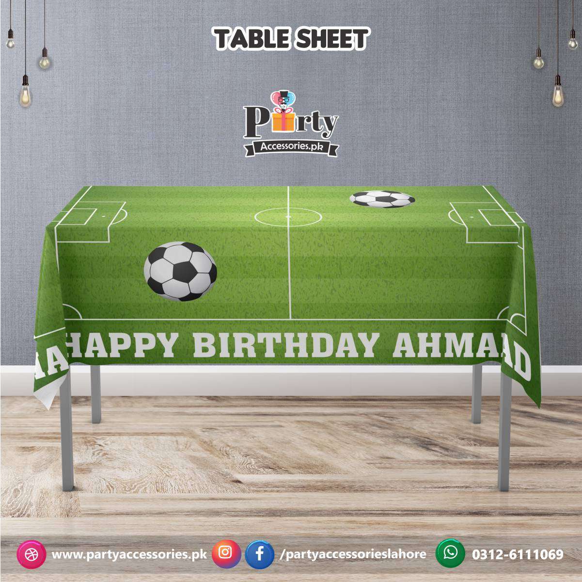 Football Theme Customized Birthday Party table top sheet