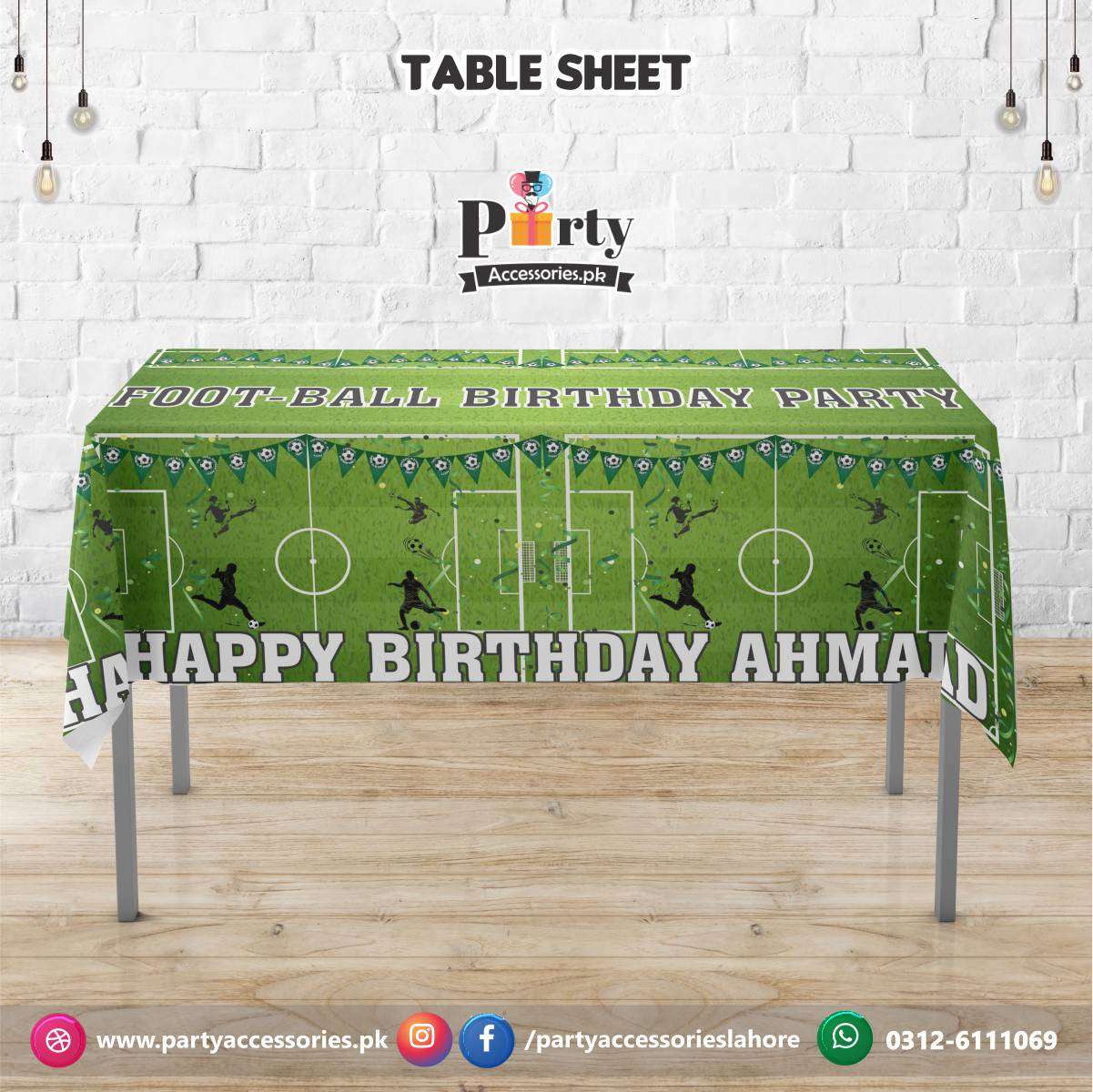 Football Theme Customized Birthday Party table top sheet