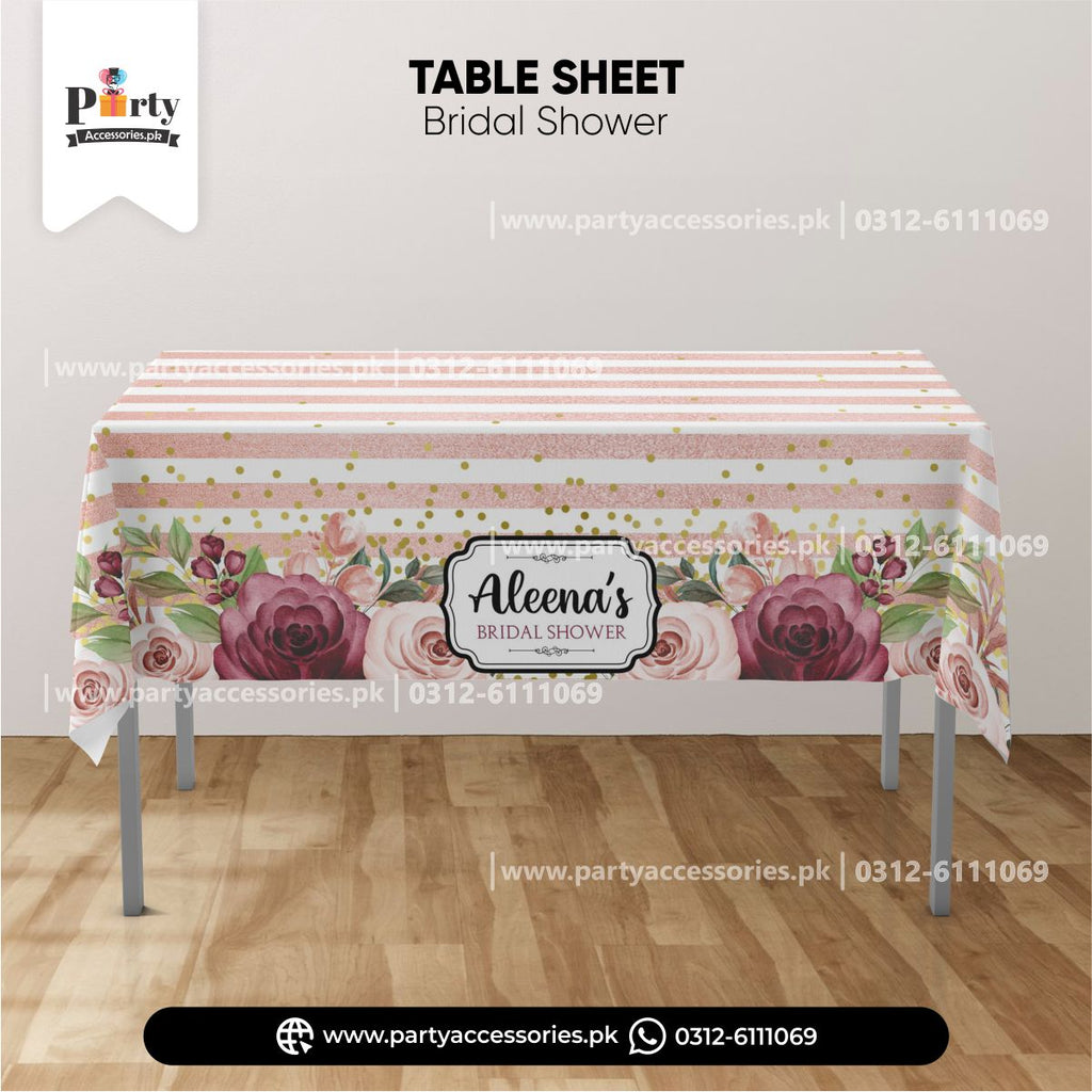 bridal shower table decoration ideas | customized table top sheet pinterest ideas