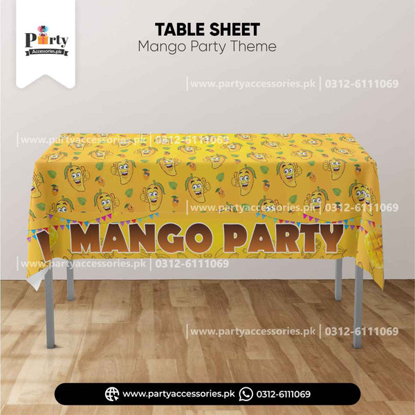 Mango Themed Party Table Sheet: Vibrant and Festive Table Cover for Tropical Celebrations