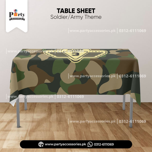 soldiers army theme customized table top sheet cover
