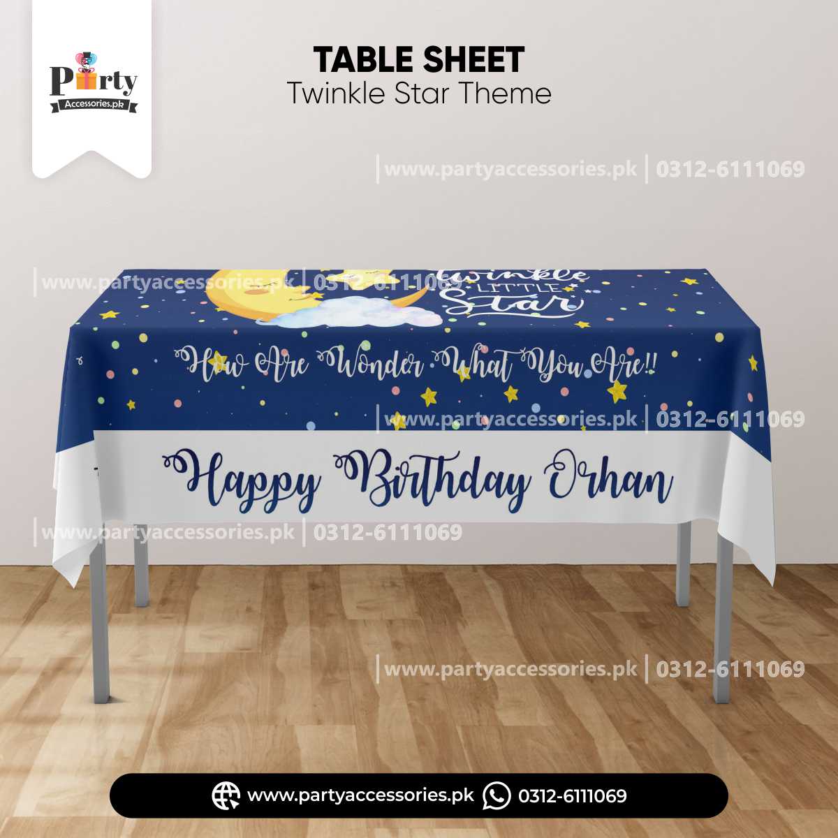 Twinkle Twinkle Little Star Theme Table Top Sheet 