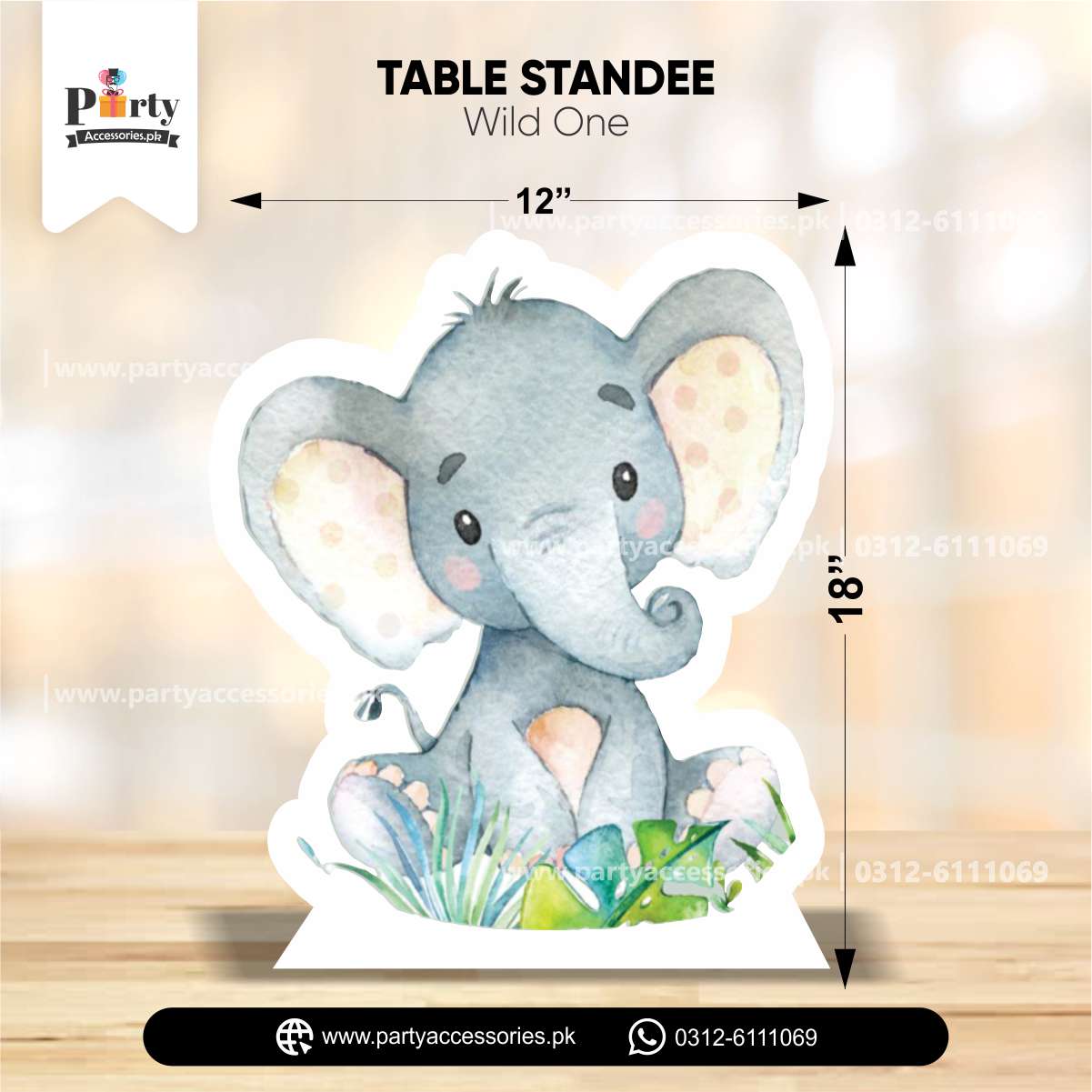 Wild One Theme Animal Shape Standing Character Cutouts for Birthday Party Decoration
