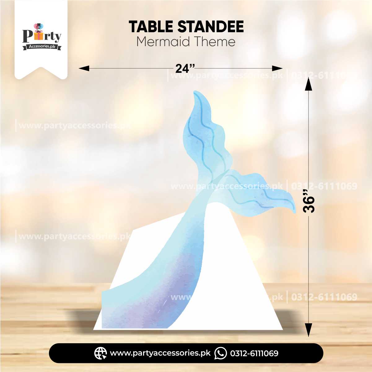 Mermaid Theme Standing Character Cutouts for Birthday Party Decoration