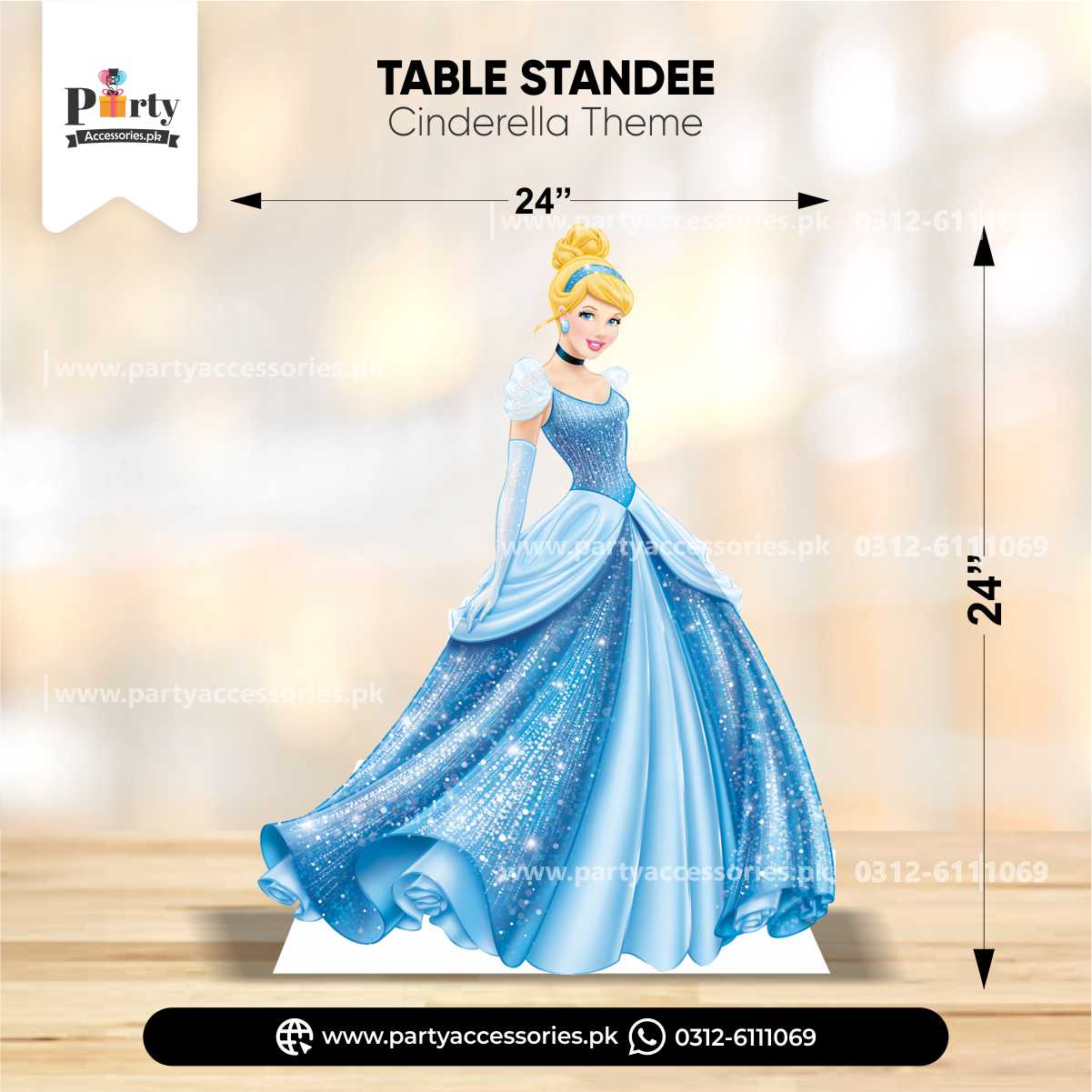 Cinderella Standing Character Cutouts for Birthday Decoration