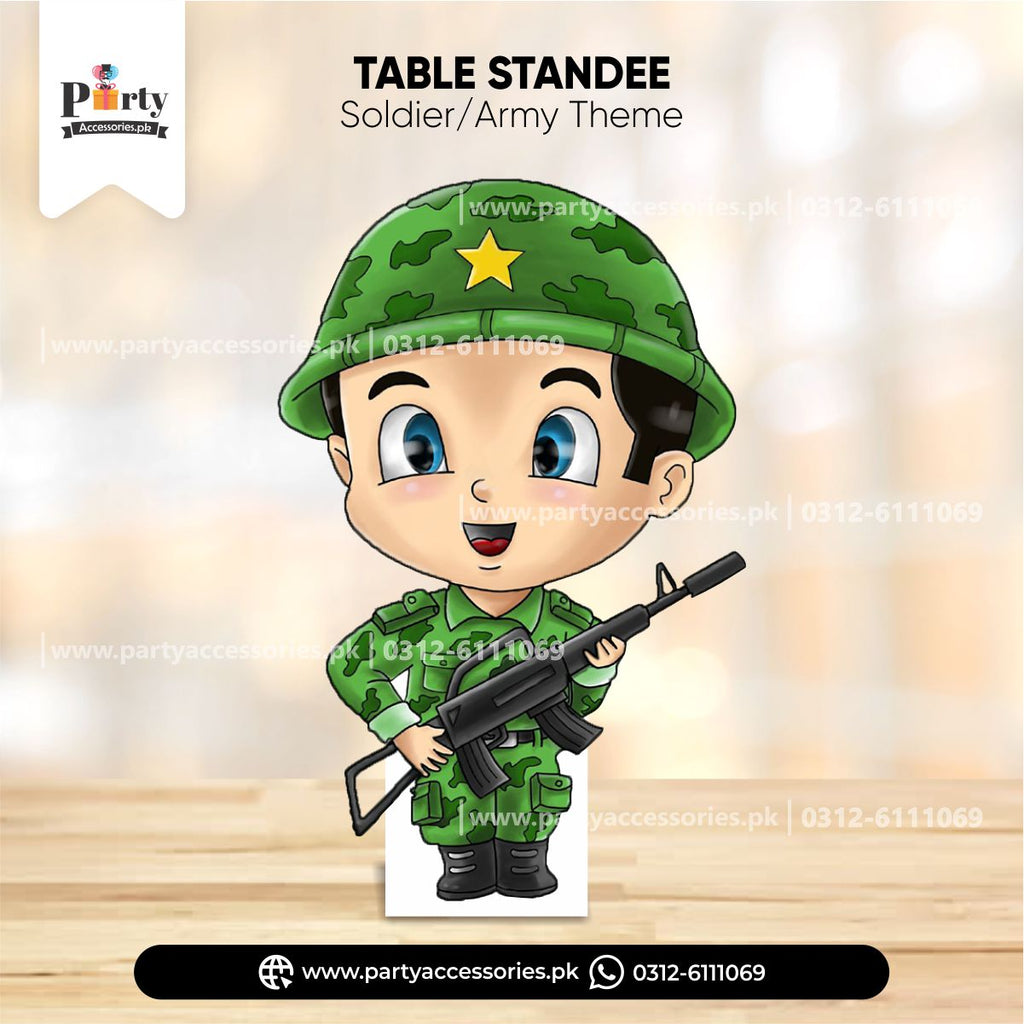 ar,y soldier theme standing character cutouts 